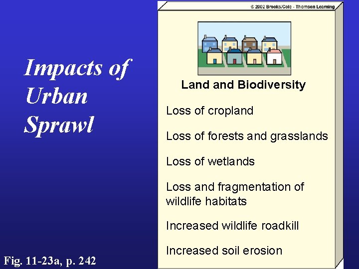 Impacts of Urban Sprawl Land Biodiversity Loss of cropland Loss of forests and grasslands
