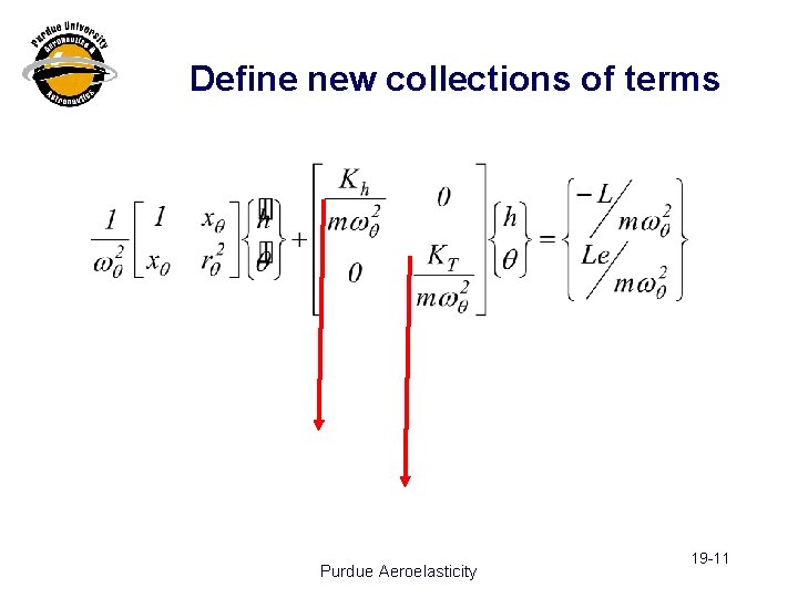 Define new collections of terms Purdue Aeroelasticity 19 -11 