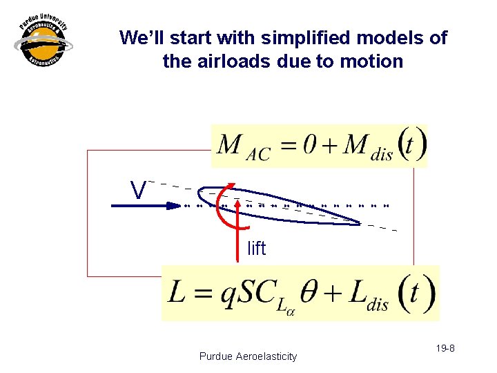 We’ll start with simplified models of the airloads due to motion V lift Purdue