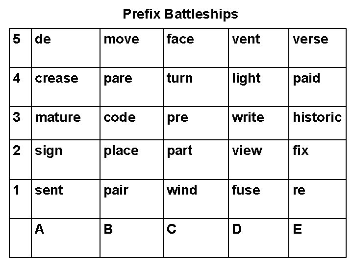 Prefix Battleships 5 de move face vent verse 4 crease pare turn light paid