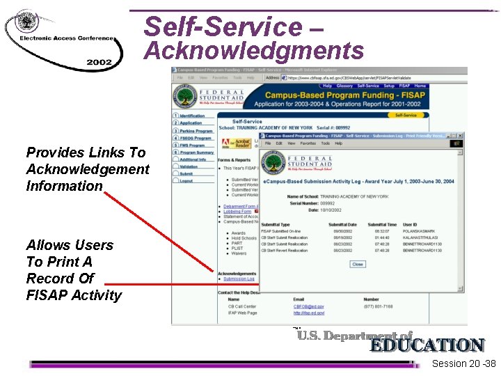 Self-Service – Acknowledgments Provides Links To Acknowledgement Information Allows Users To Print A Record Self-Service – Acknowledgments Provides Links To Acknowledgement Information Allows Users To Print A Record