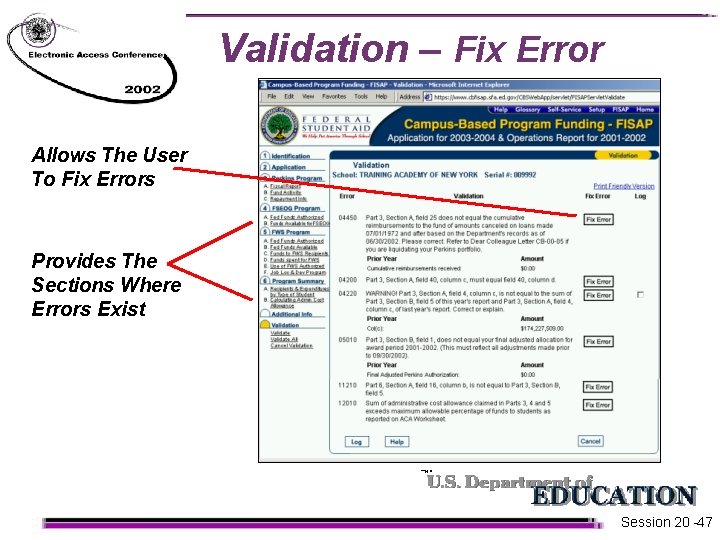 Validation – Fix Error Allows The User To Fix Errors Provides The Sections Where Validation – Fix Error Allows The User To Fix Errors Provides The Sections Where
