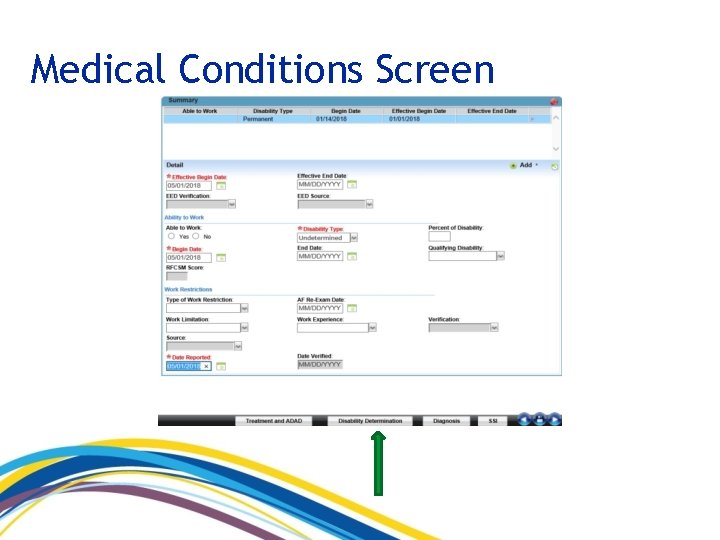 Medical Conditions Screen 