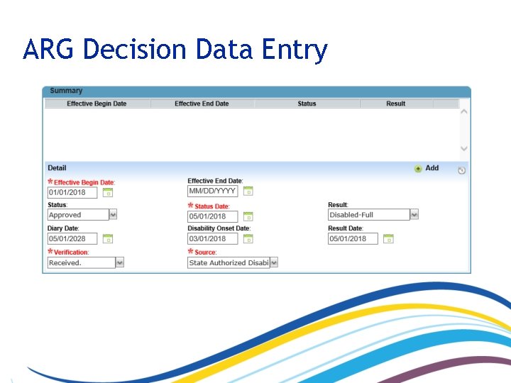 ARG Decision Data Entry 