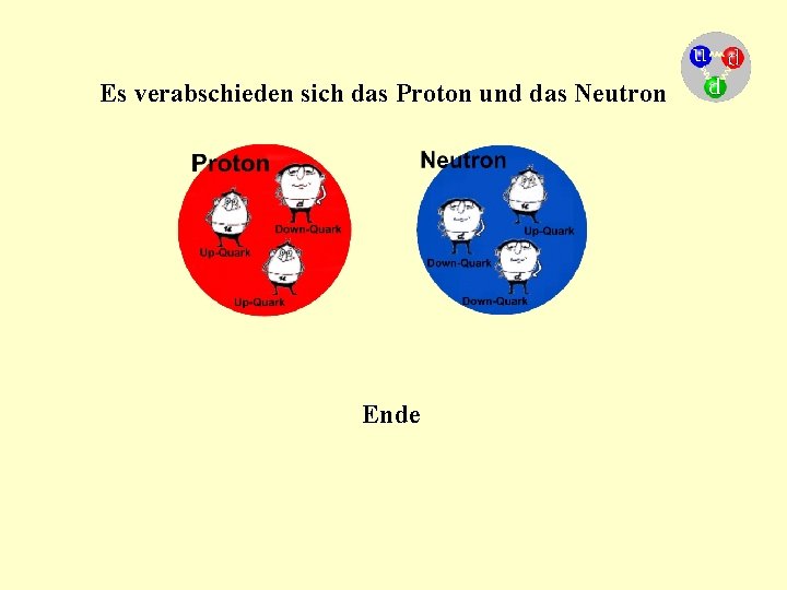 Es verabschieden sich das Proton und das Neutron Ende 