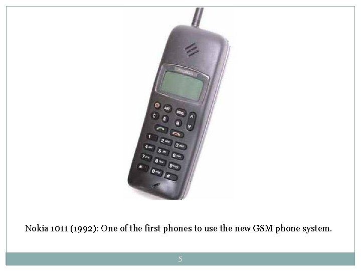 Nokia 1011 (1992): One of the first phones to use the new GSM phone