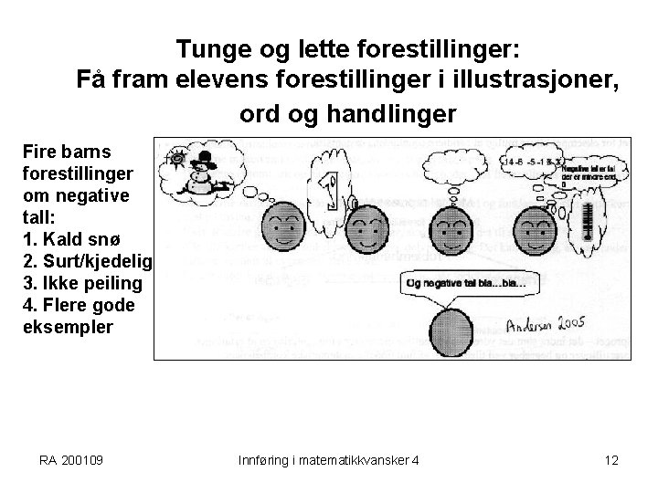 Tunge og lette forestillinger: Få fram elevens forestillinger i illustrasjoner, ord og handlinger Fire