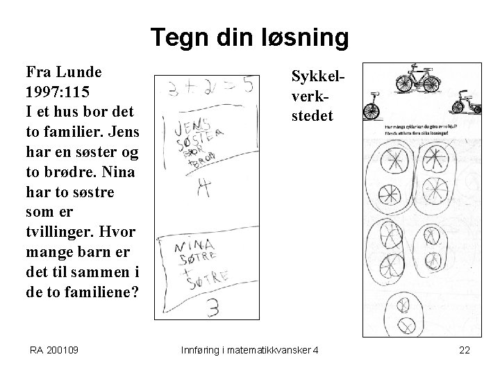 Tegn din løsning Fra Lunde 1997: 115 I et hus bor det to familier.