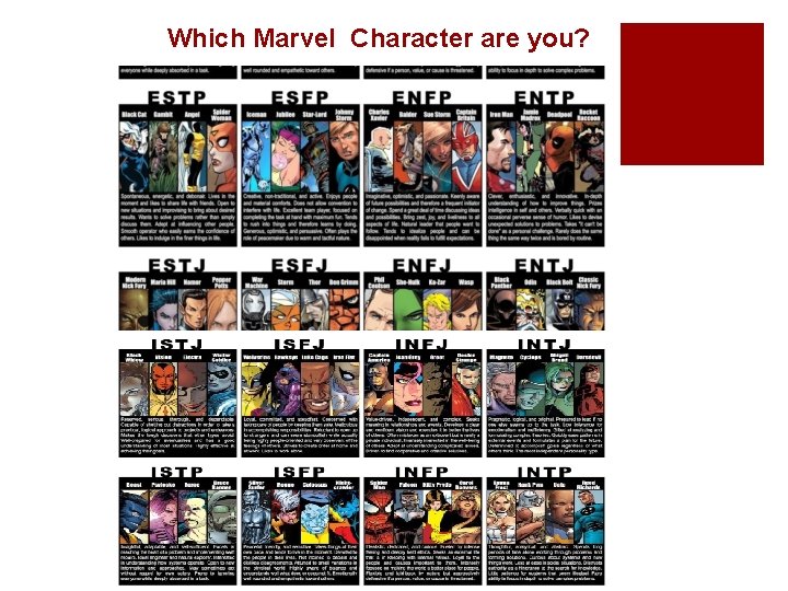 Which Marvel Character are you? 