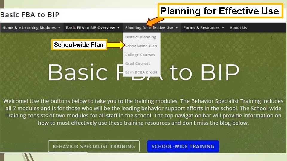 Planning for Effective Use School-wide Plan 