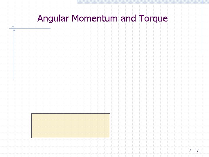 Angular Momentum and Torque 7 : 50 