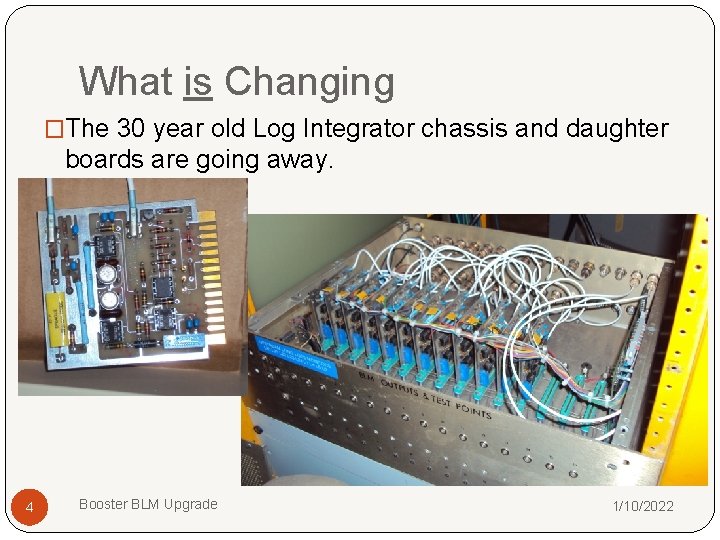 What is Changing �The 30 year old Log Integrator chassis and daughter boards are