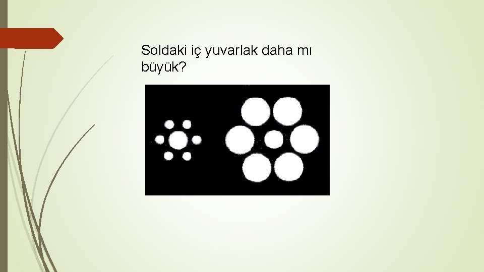 Soldaki iç yuvarlak daha mı büyük? 