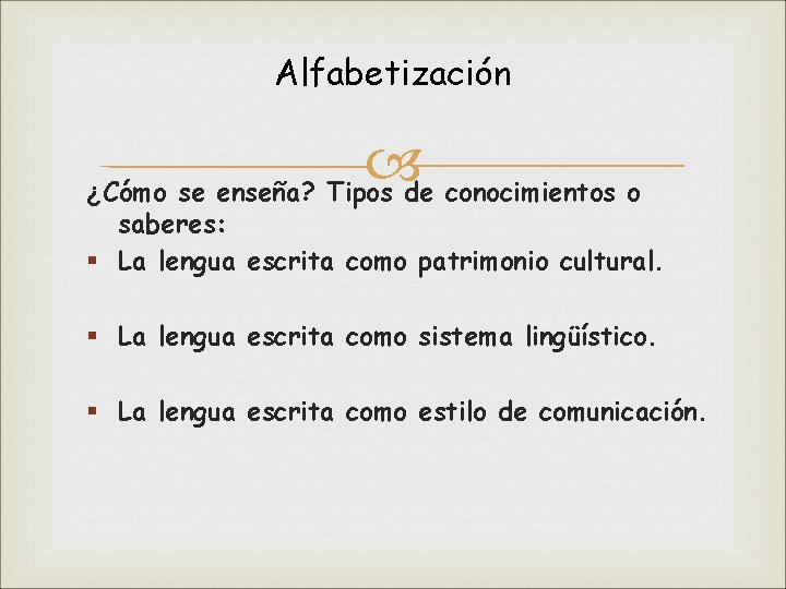 APRENDER A LEER Y ESCRIBIR Alfabetizacin la enseanza