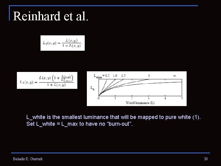 Reinhard et al. L_white is the smallest luminance that will be mapped to pure