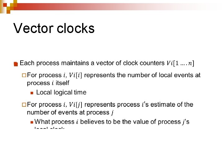 Vector clocks n 