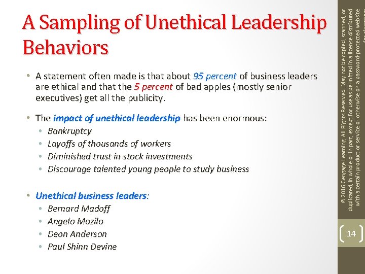  • A statement often made is that about 95 percent of business leaders