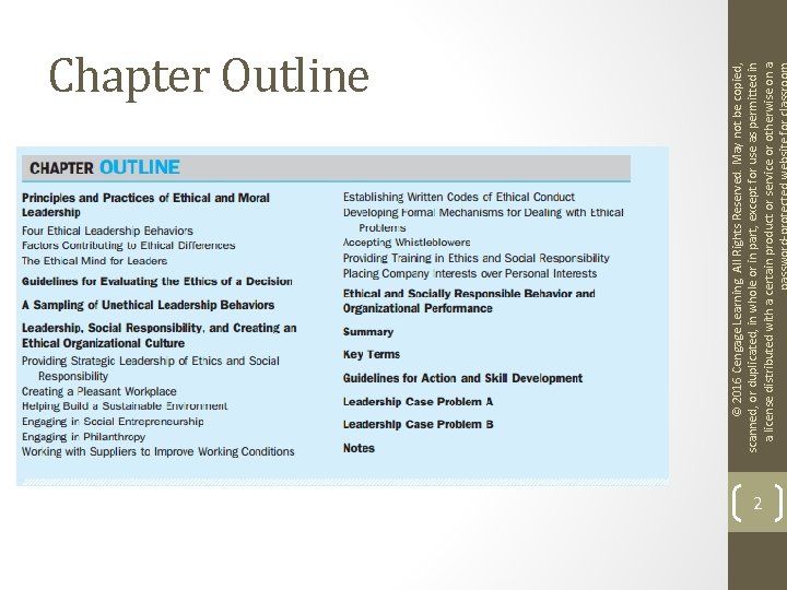 © 2016 Cengage Learning. All Rights Reserved. May not be copied, scanned, or duplicated,