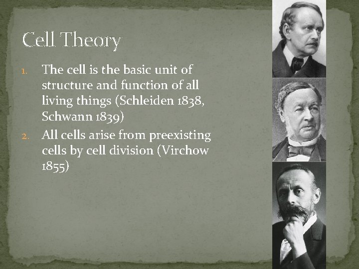 Cell Theory The cell is the basic unit of structure and function of all