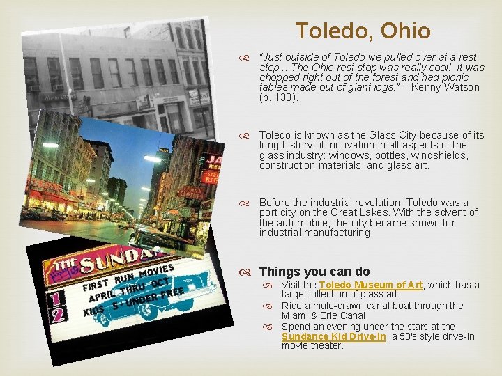 Toledo, Ohio “Just outside of Toledo we pulled over at a rest stop. .