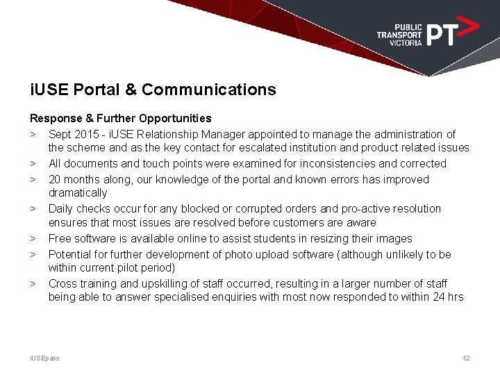 i. USE Portal & Communications Response & Further Opportunities > Sept 2015 - i.