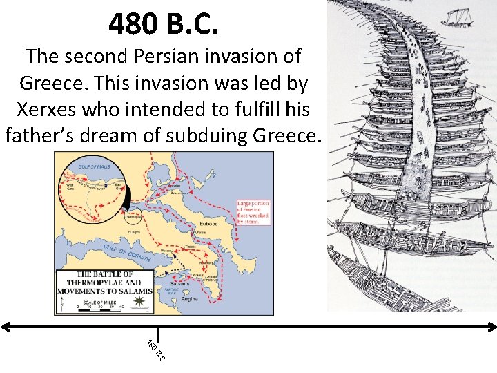 480 B. C. The second Persian invasion of Greece. This invasion was led by