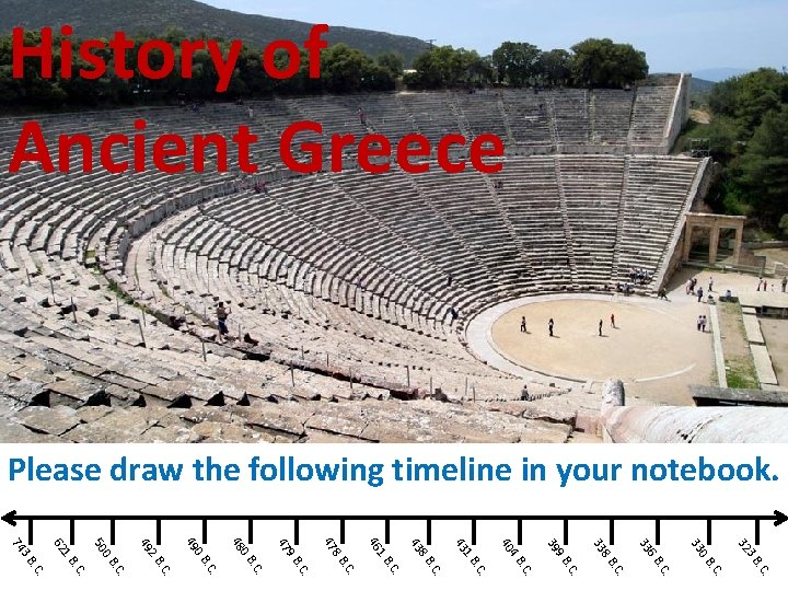 History of Ancient Greece Please draw the following timeline in your notebook. . C.