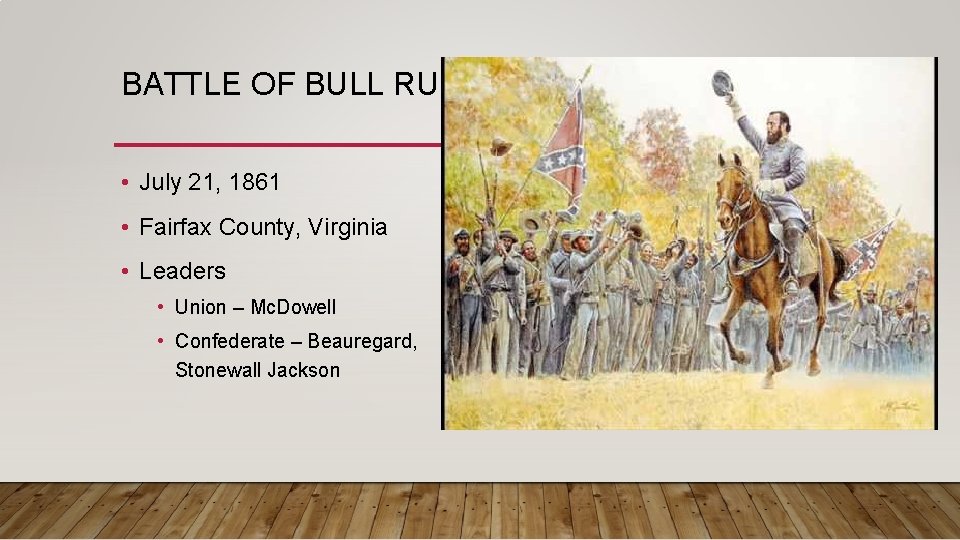 BATTLE OF BULL RUN • July 21, 1861 • Fairfax County, Virginia • Leaders