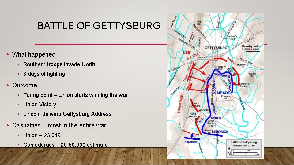 BATTLE OF GETTYSBURG • What happened • Southern troops invade North • 3 days