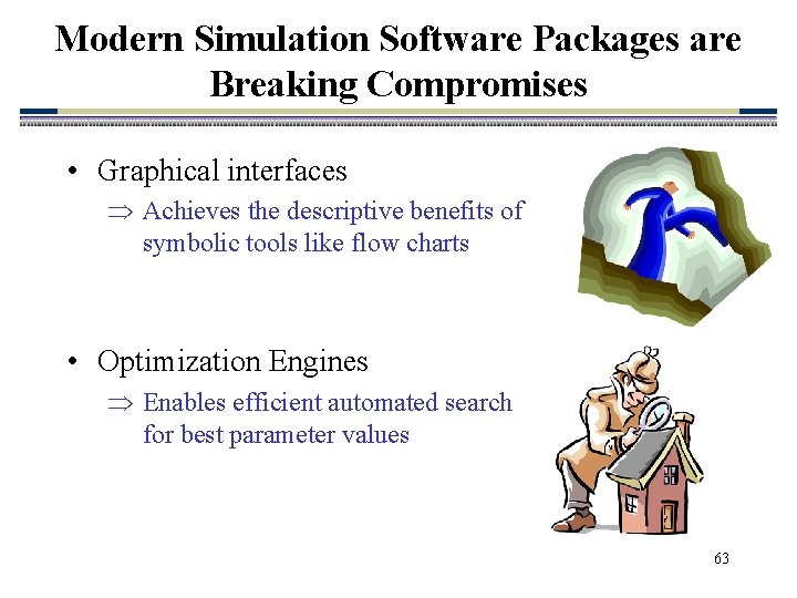 Modern Simulation Software Packages are Breaking Compromises • Graphical interfaces Achieves the descriptive benefits