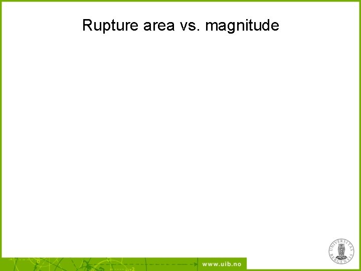 Rupture area vs. magnitude 