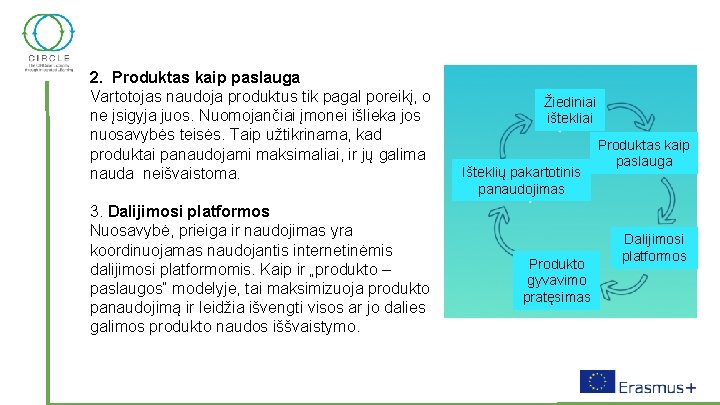 2. Produktas kaip paslauga Vartotojas naudoja produktus tik pagal poreikį, o ne įsigyja juos.