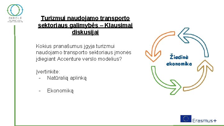 Turizmui naudojamo transporto sektoriaus galimybės – Klausimai diskusijai Kokius pranašumus įgyja turizmui naudojamo transporto