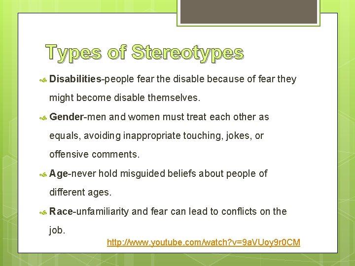 Types of Stereotypes Disabilities-people fear the disable because of fear they might become disable