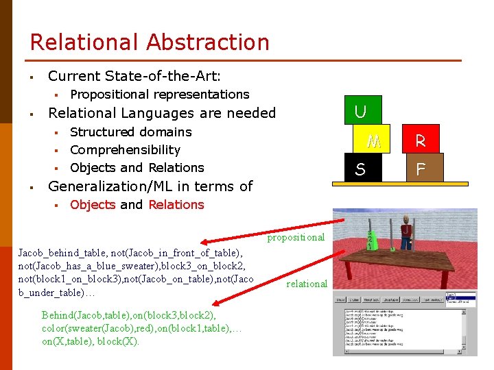 Relational Abstraction § Current State-of-the-Art: § § U Relational Languages are needed § §