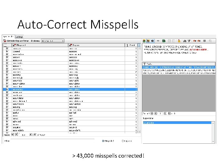 Auto-Correct Misspells > 43, 000 misspells corrected! 