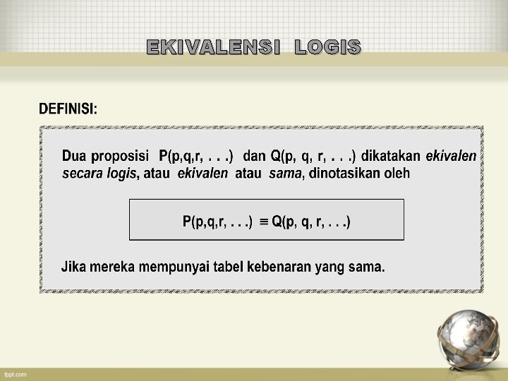EKIVALENSI LOGIS 