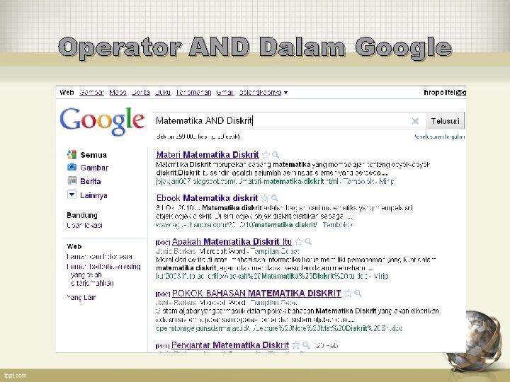 Operator AND Dalam Google 