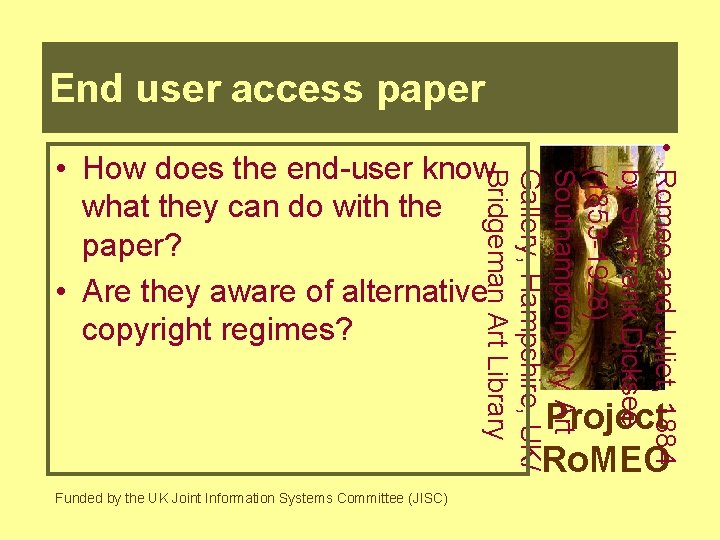 End user access paper • Romeo and Juliet, 1884 by Sir Frank Dicksee (1853