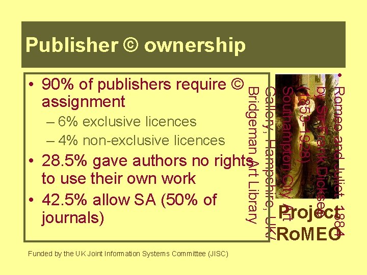 Publisher © ownership – 6% exclusive licences – 4% non-exclusive licences • Romeo and
