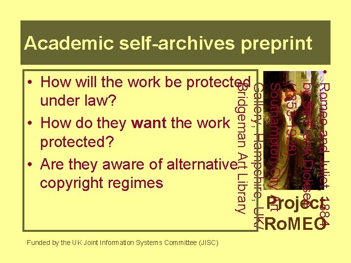 Academic self-archives preprint • Romeo and Juliet, 1884 by Sir Frank Dicksee (1853 -1928)