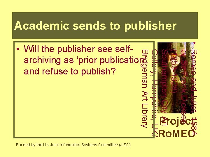 Academic sends to publisher • Romeo and Juliet, 1884 by Sir Frank Dicksee (1853