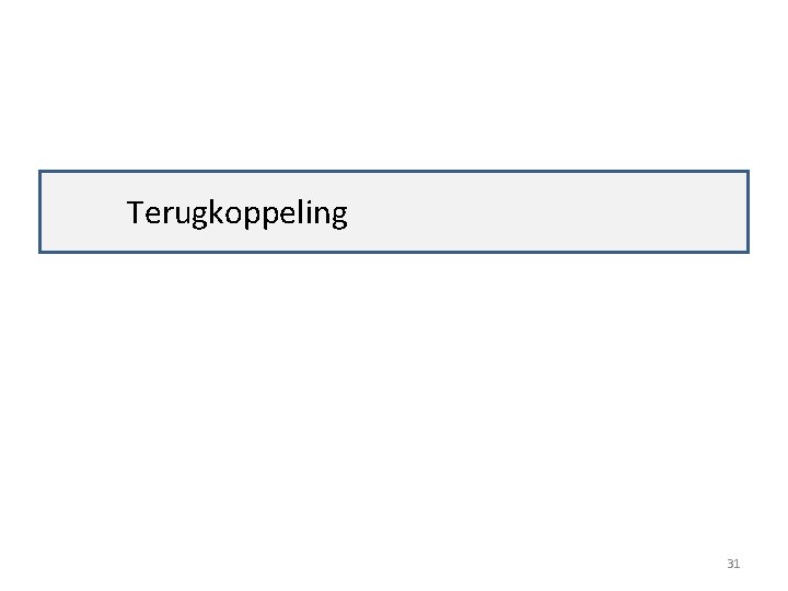 Terugkoppeling 31 