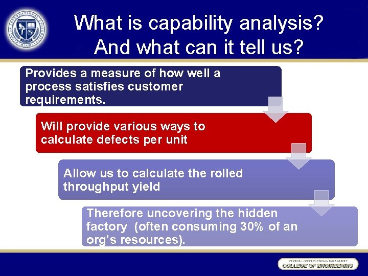 What is capability analysis? And what can it tell us? Provides a measure of
