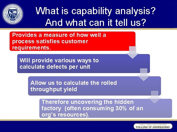 What is capability analysis? And what can it tell us? Provides a measure of