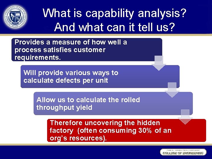 What is capability analysis? And what can it tell us? Provides a measure of