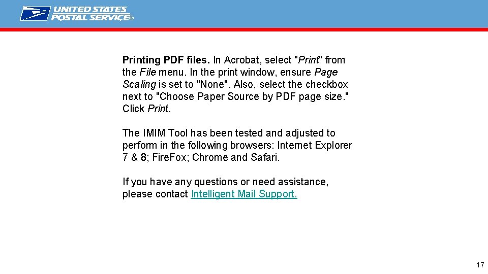 ® Printing PDF files. In Acrobat, select "Print" from the File menu. In the