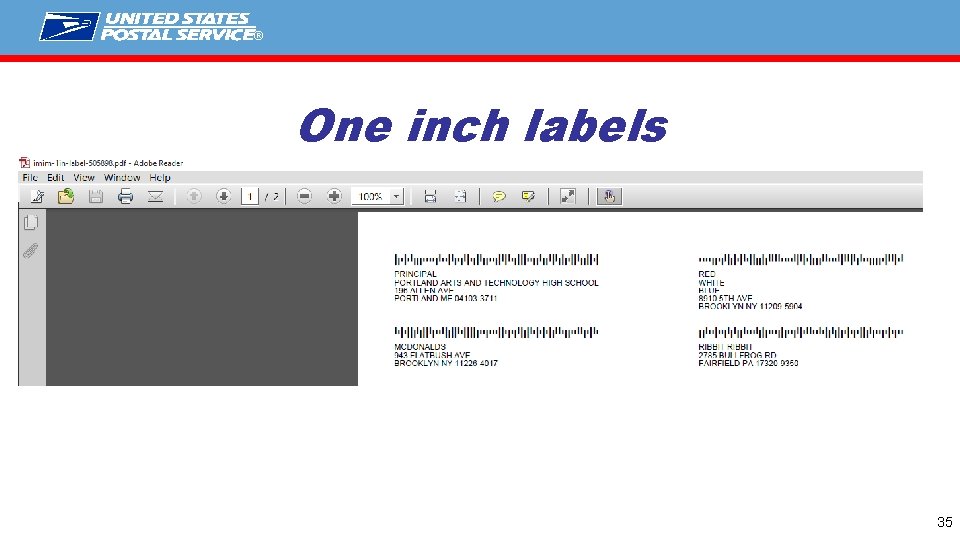 ® One inch labels 35 