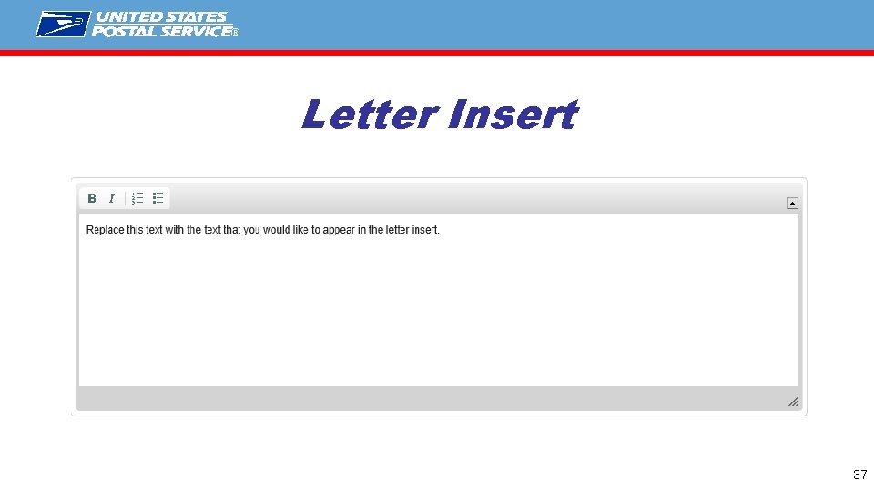 ® Letter Insert 37 