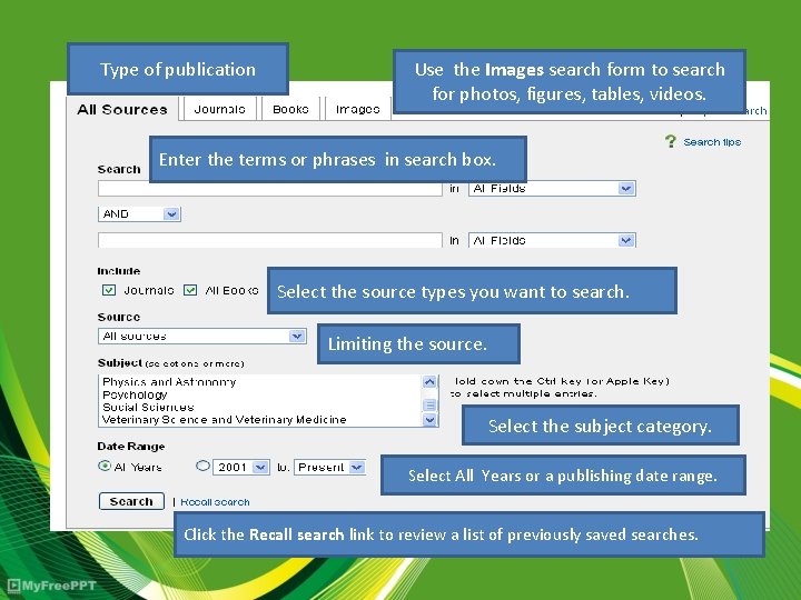 Type of publication Use the Images search form to search for photos, figures, tables,
